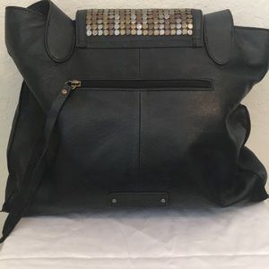 Lucky Brand Black Shoulder Purse W/ Copper Design